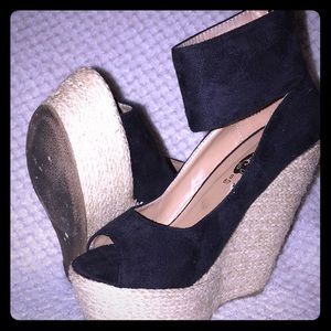 3/$45 Faux suede wedge heels